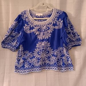 Anthropologie Solitaire embroidered blouse.